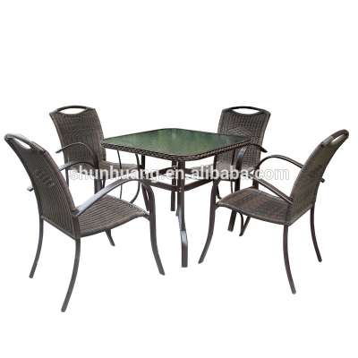 hot design PE rattan outdoor patio furniture metal restaurant dining sets